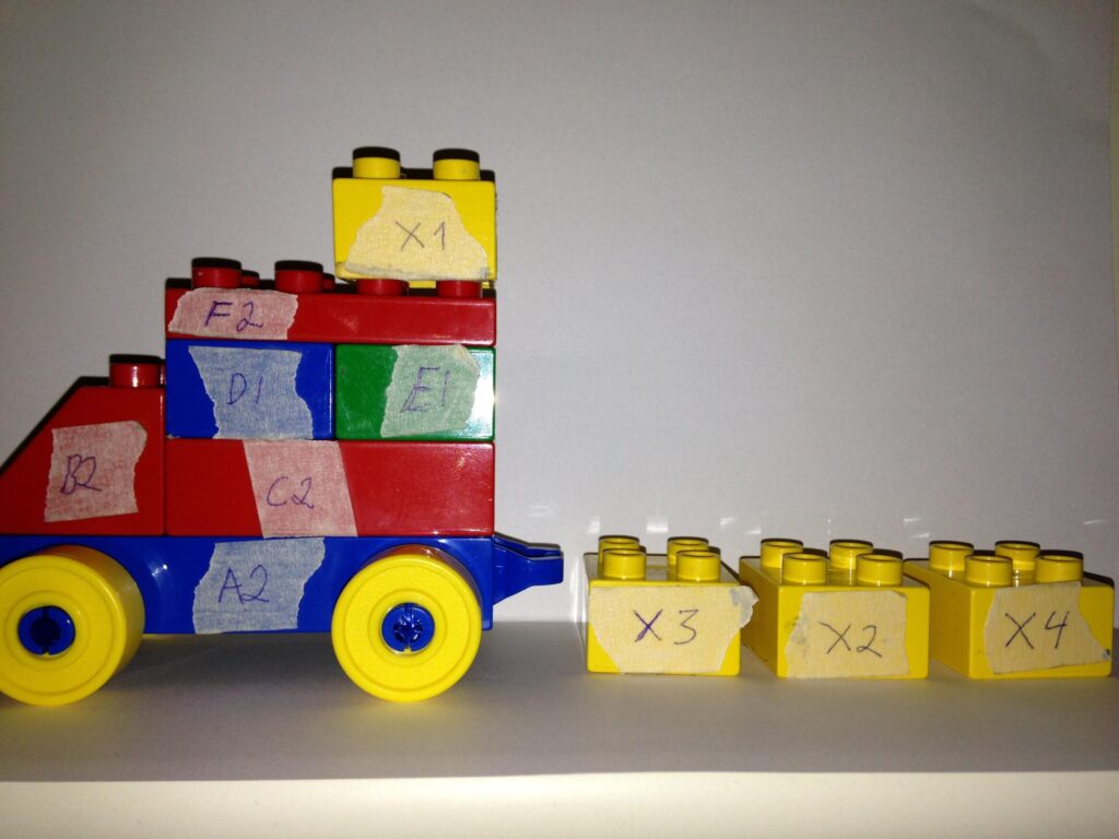 Legoauto ja muuttuja X  