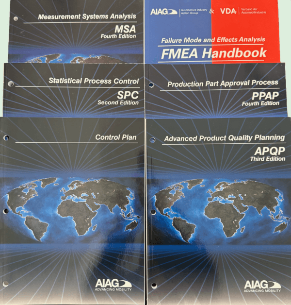 IATF 16949:2016 lisämanuaalit 6Pack - sis manuaalit SPC, FMEA, MSA, APQP, CP, PPAP