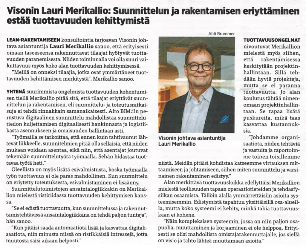 Rakennuslehden artikkeli 20.2.2026